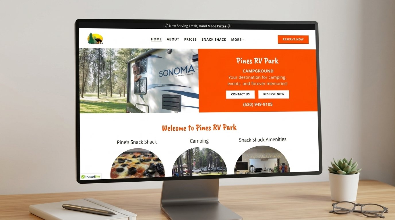 Pines RV Park website